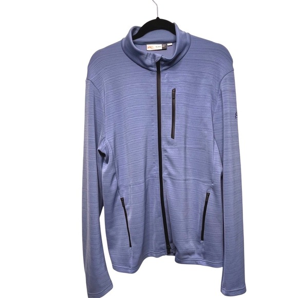 KJUS Blue Full Zip Softshell Stretch Performance Midlayer Jacket Size 52 / L
